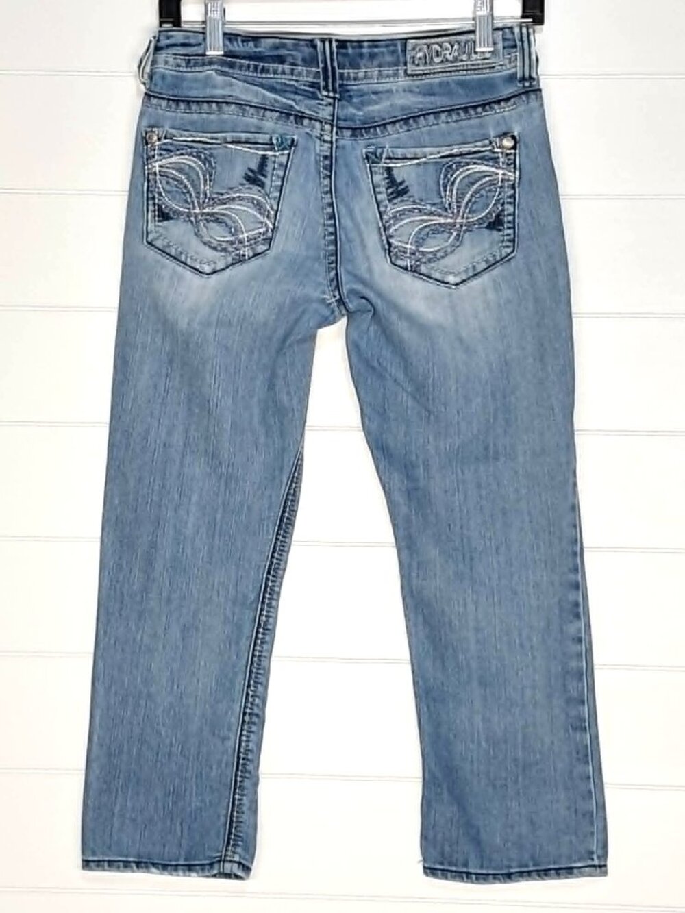 Hydraulic Women's Jean Capri Size 1/2 Light Wash Low Rise Denim Logo M7816A